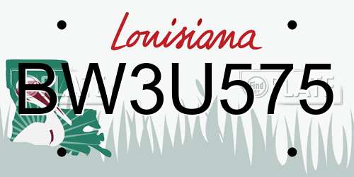 BW3U575 Louisiana License Plate