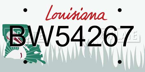 BW54267 Louisiana License Plate