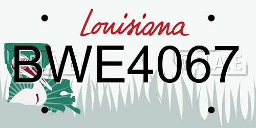 BWE4067 Louisiana License Plate