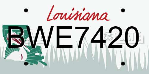 BWE7420 Louisiana License Plate