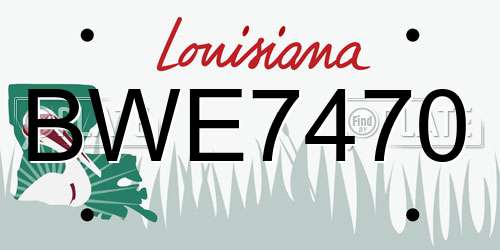 BWE7470 Louisiana License Plate