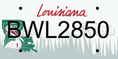 BWL2850 Louisiana License Plate