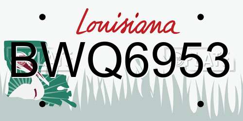 BWQ6953 Louisiana License Plate