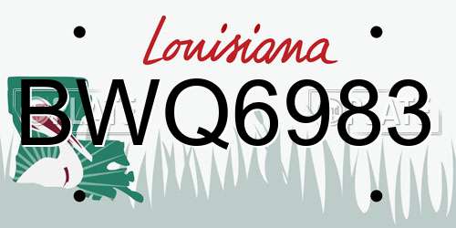 BWQ6983 Louisiana License Plate