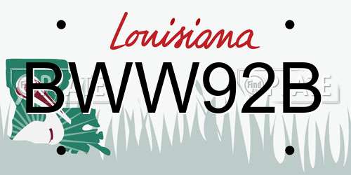 BWW92B Louisiana License Plate