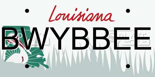 BWYBBEE Louisiana License Plate
