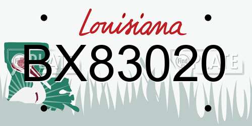 BX83020 Louisiana License Plate