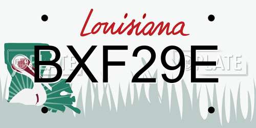 BXF29E Louisiana License Plate
