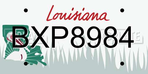 BXP8984 Louisiana License Plate