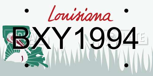 BXY1994 Louisiana License Plate