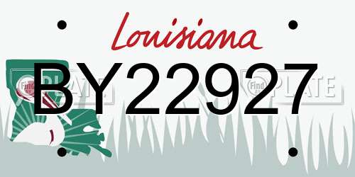 BY22927 Louisiana License Plate