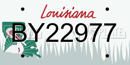 BY22977 Louisiana License Plate