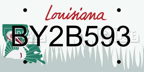 BY2B593 Louisiana License Plate