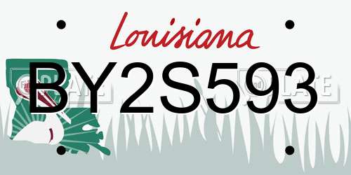 BY2S593 Louisiana License Plate