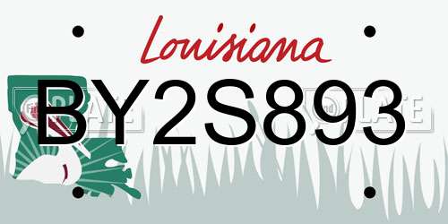 BY2S893 Louisiana License Plate
