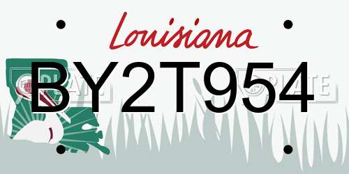 BY2T954 Louisiana License Plate