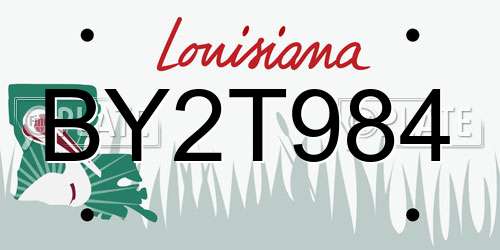 BY2T984 Louisiana License Plate