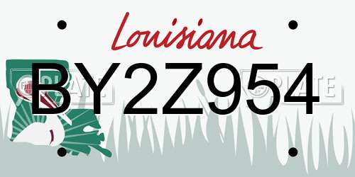 BY2Z954 Louisiana License Plate