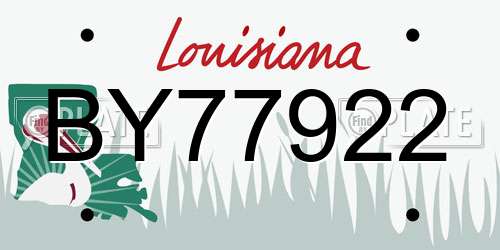 BY77922 Louisiana License Plate