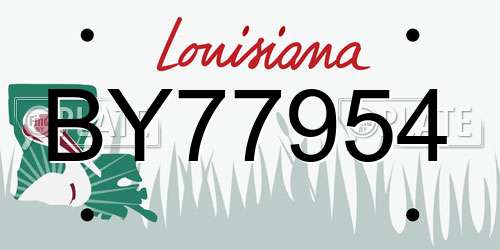 BY77954 Louisiana License Plate