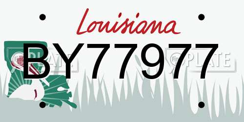 BY77977 Louisiana License Plate