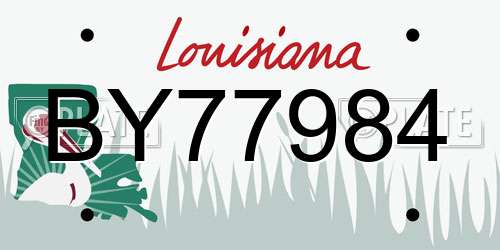 BY77984 Louisiana License Plate
