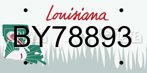 BY78893 Louisiana License Plate