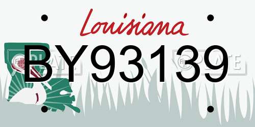 BY93139 Louisiana License Plate