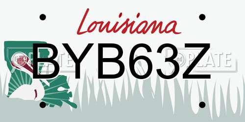 BYB63Z Louisiana License Plate