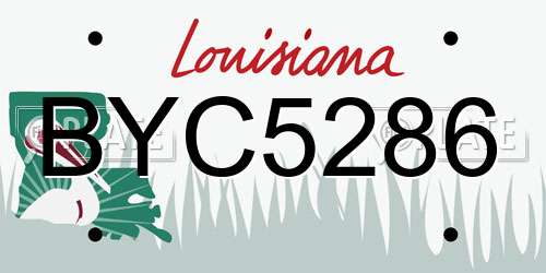 BYC5286 Louisiana License Plate