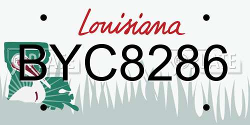 BYC8286 Louisiana License Plate