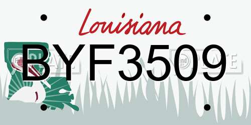 BYF3509 Louisiana License Plate