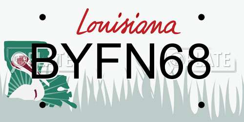 BYFN68 Louisiana License Plate