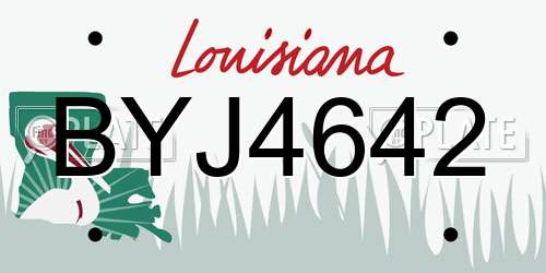 BYJ4642 Louisiana License Plate
