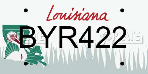 BYR422 Louisiana License Plate