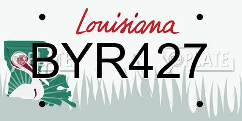 BYR427 Louisiana License Plate