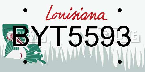 BYT5593 Louisiana License Plate
