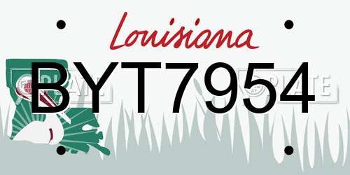 BYT7954 Louisiana License Plate