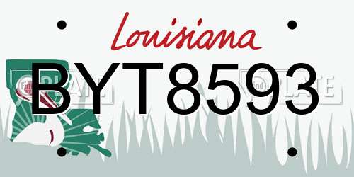 BYT8593 Louisiana License Plate