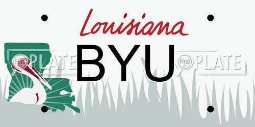BYU Louisiana License Plate