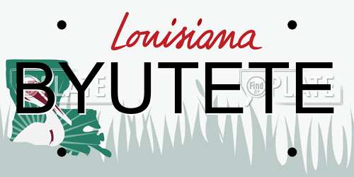 BYUTETE Louisiana License Plate
