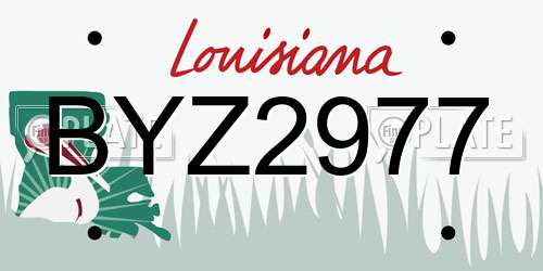BYZ2977 Louisiana License Plate
