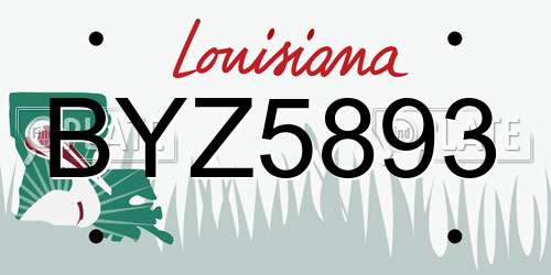BYZ5893 Louisiana License Plate