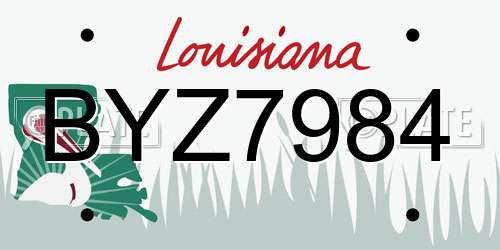 BYZ7984 Louisiana License Plate