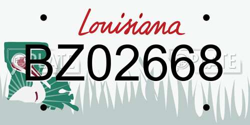 BZ02668 Louisiana License Plate