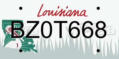 BZ0T668 Louisiana License Plate