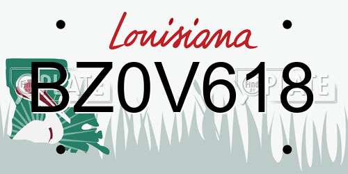 BZ0V618 Louisiana License Plate