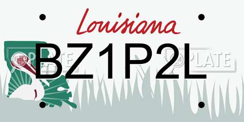 BZ1P2L Louisiana License Plate
