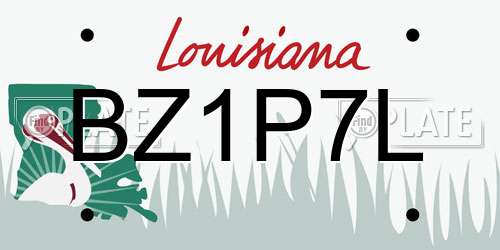 BZ1P7L Louisiana License Plate