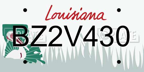 BZ2V430 Louisiana License Plate